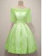 Cheap A-line Wedding Guest Dresses Yellow Green Off The Shoulder Taffeta Half Sleeves Knee Length Lace Up