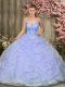 New Arrival Sweetheart Sleeveless Lace Up Vestidos de Quinceanera Lavender Tulle