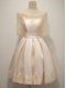 Captivating Champagne A-line Taffeta Off The Shoulder Half Sleeves Lace Knee Length Zipper Quinceanera Court Dresses