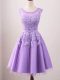 Stunning Lavender Sleeveless Tulle Lace Up Quinceanera Dama Dress for Prom and Party and Wedding Party