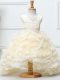 Charming Champagne Sleeveless Beading and Ruffles High Low Little Girls Pageant Dress