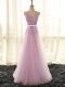 Free and Easy Tulle Sleeveless Floor Length Bridesmaids Dress and Appliques