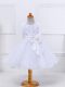 Exceptional White Organza Zipper Flower Girl Dress Sleeveless Mini Length Bowknot