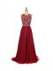 Empire Sleeveless Wine Red Party Dress for Toddlers Brush Train Criss Cross