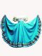 Sweet Aqua Blue Taffeta Lace Up Quince Ball Gowns Short Sleeves Floor Length Ruffled Layers