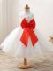 Custom Designed White Little Girl Pageant Dress Wedding Party with Bowknot Scoop Sleeveless Zipper