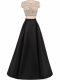 Black Sleeveless Beading Floor Length Evening Dress