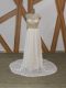 White Side Zipper V-neck Beading and Lace Wedding Gowns Lace Sleeveless Brush Train