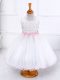 Charming White Little Girl Pageant Dress Wedding Party with Appliques Scoop Sleeveless Zipper