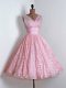 Lace Sleeveless Mini Length Dama Dress for Quinceanera and Lace