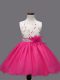 Ball Gowns Little Girls Pageant Dress Hot Pink Scoop Organza Sleeveless Knee Length Zipper