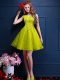 Attractive Tulle Sleeveless Knee Length Dama Dress for Quinceanera and Beading and Lace