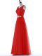 Discount Red Empire Beading and Lace Zipper Tulle Sleeveless Floor Length