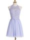 Inexpensive Halter Top Sleeveless Lace Up Bridesmaid Gown Lavender Chiffon