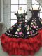Hot Selling Floor Length Ball Gowns Sleeveless Red And Black Girls Pageant Dresses Lace Up