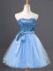 Light Blue Sweetheart Neckline Sequins Prom Party Dress Sleeveless Zipper