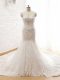 Flare White Lace Lace Up Sweetheart Sleeveless Bridal Gown Court Train Beading and Lace and Appliques
