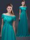 Chiffon Short Sleeves Floor Length Mother of the Bride Dress and Appliques