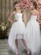Classical High Low A-line Sleeveless White Bridal Gown Lace Up