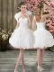 High Class Organza Sleeveless Knee Length Wedding Dresses and Beading and Embroidery