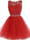 Fashionable Sleeveless Zipper Mini Length Beading and Lace and Appliques Homecoming Dress