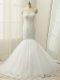 White Sleeveless Lace Zipper Bridal Gown