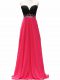Pink And Black Empire Sweetheart Sleeveless Taffeta Floor Length Zipper Beading Evening Outfits