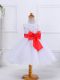 New Style White Ball Gowns Scoop Sleeveless Organza Knee Length Zipper Bowknot Little Girls Pageant Dress Wholesale
