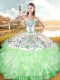 Flare Floor Length Ball Gowns Sleeveless Quinceanera Gowns Lace Up