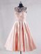 Ideal Sleeveless Taffeta Knee Length Zipper Homecoming Dress Online in Pink with Beading and Appliques