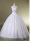 Popular White Wedding Dresses Wedding Party with Beading Sweetheart Sleeveless Lace Up