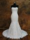 White Mermaid Lace Bridal Gown Lace Up Lace Sleeveless