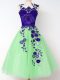 Luxury Straps Sleeveless Dama Dress for Quinceanera Knee Length Appliques Tulle