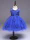 Sweet Knee Length Royal Blue Toddler Flower Girl Dress Scoop Sleeveless Zipper