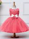 Fantastic Knee Length Ball Gowns Sleeveless Coral Red Juniors Party Dress Zipper