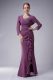 Stunning Floor Length Mermaid Sleeveless Purple Mother of Groom Dress Zipper