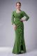 Custom Made Dark Green Mermaid Beading Mother Dresses Zipper Chiffon Sleeveless Floor Length