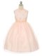 Fashion Tulle Scoop Sleeveless Lace Up Beading Party Dresses in Baby Pink