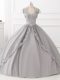 Floor Length Ball Gowns Sleeveless Grey 15th Birthday Dress Lace Up