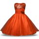 Popular Organza and Sequined Sleeveless Knee Length Flower Girl Dresses and Bowknot and Belt and Hand Made Flower