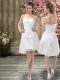 Custom Fit Off The Shoulder Sleeveless Wedding Dresses Mini Length Embroidery White Organza