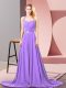 Excellent Halter Top Sleeveless Brush Train Zipper Homecoming Dress Online Lavender Chiffon