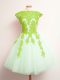 Pretty Tulle Lace Up Wedding Party Dress Sleeveless Mini Length Appliques