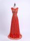 Excellent Floor Length Column/Sheath Sleeveless Red Prom Dress Zipper
