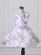 Free and Easy Multi-color Flower Girl Dress Wedding Party with Pattern Scoop Sleeveless Lace Up