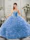 Top Selling Sweetheart Sleeveless Organza Vestidos de Quinceanera Beading and Ruffles Court Train Lace Up