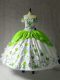 Off The Shoulder Cap Sleeves Lace Up Quinceanera Dress Multi-color Organza and Taffeta