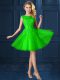 Lace and Belt Dama Dress for Quinceanera Lace Up Cap Sleeves Knee Length