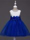 Hot Selling Knee Length Ball Gowns Sleeveless Royal Blue Party Dresses Zipper