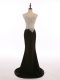 Vintage Sleeveless Chiffon Brush Train Zipper Going Out Dresses in Black with Beading
